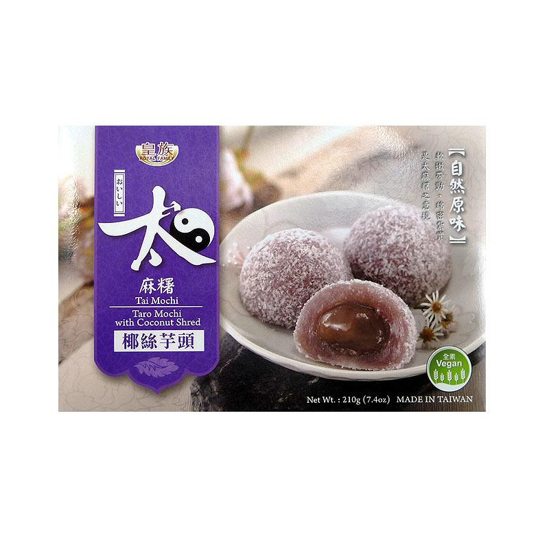 Royal Family Taro mochi with coconut shred (6 pièces)