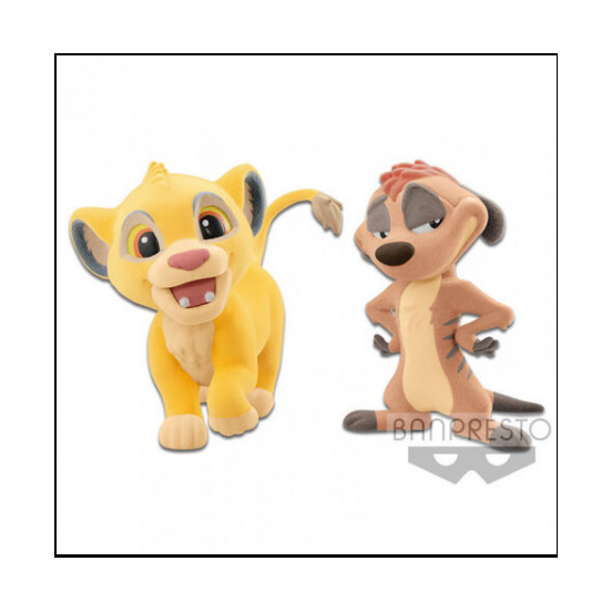 Disney  Roi Lion - Figurine de Simba & Timon Fluffy Puffy
