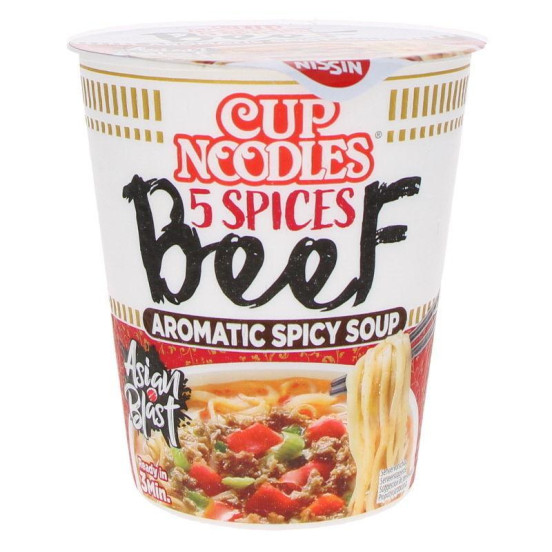 Nissin cup noodles 5 spices beef aromatic spicy soup