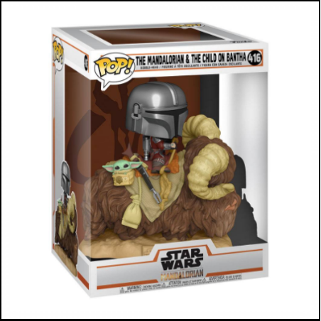 Star Wars The Mandalorian Pop! Deluxe Vinyl - Figurine The Mandalorian on Wantha With Child In Bag