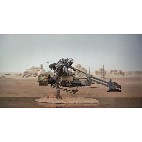 Star Wars: The Mandalorian statuette Premier Collection 1/7 Din Djarin on Speeder Bike