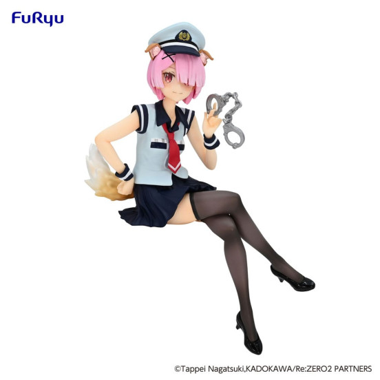 Re:Zero Starting Life in Another World Noodle Stopper statuette PVC Ram Police Officer Cap with Dog Ears